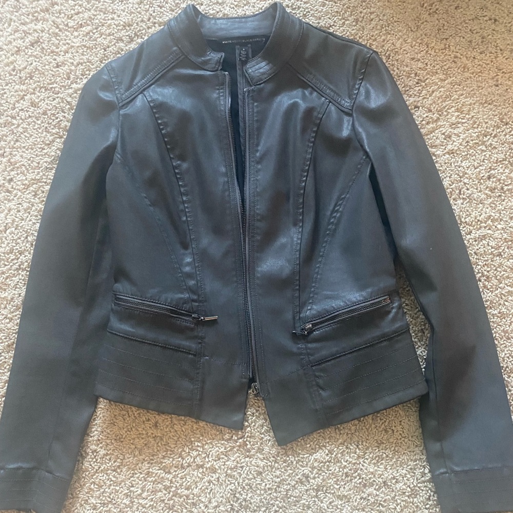 Whbm charcoal faux leather jacket never worn